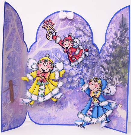 Gate Fold Pop Up Christmas Pixies by Janet Briggs