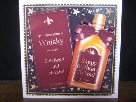 Birthday Whisky Quick Card with 3D Decoupage by Janette Ellison