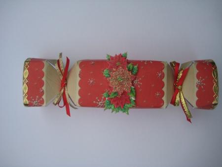 Gold Snowflakes Cracker Shaped Treat or Favour Box by Janette Ellison