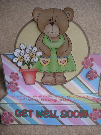Get Well Soon Bear Zig Zag Card by Janette Ellison