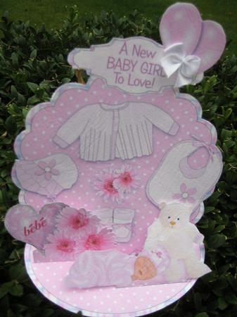 Mini Easel Tableau 3D Card - New Baby Girl by Janette Ellison