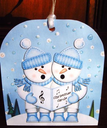 3D Xmas Singing Snowmen Treat or Favour Box Mini Kit by Janette Ellison