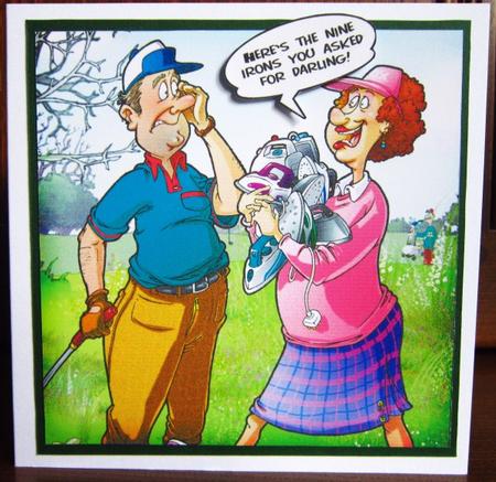 Golf Irons 8x8 Quick Card by Janette Ellison