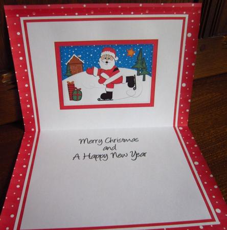 A5 Xmas Skating Santa Matching Insert by Janette Ellison