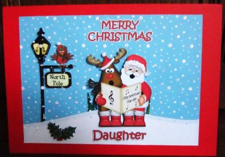 Christmas Singing Santa & Rudolph Daughter Chocolate Wrapper by Janette Ellison