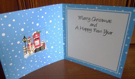 Xmas Meerkats N Postbox Matching Insert Square Landscape by Janette Ellison