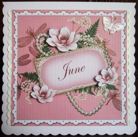 Pink Magnolia June 8in Vintage Decoupage Topper by Janette Ellison