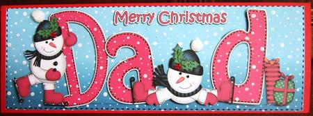 Large Dl Xmas Dad Quick Card 3D Decoupage by Janette Ellison