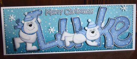 Xmas Large Dl Luke Quick Card N 3D Decoupage by Janette Ellison