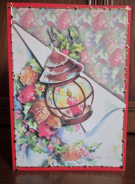 Christmas Lamp & Flowers Quick Card by Janette Ellison
