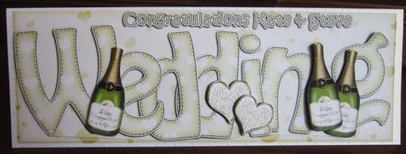 Large Dl Kate & Steve Wedding Champagne 3D Decoupage by Janette Ellison