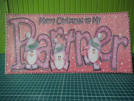 Xmas Large Dl Partner Quick Card N 3D Decoupage by Jan Fisher