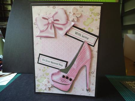 Lovely Pink Shoe with Big Pink Bow by Jan Fisher