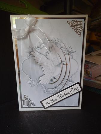 White Dove with Rings Oval Pyramid by Jan Fisher