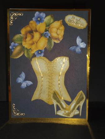 Beautiful Yellow Rose's with Corset & Bling Shoe's by Jan Fisher