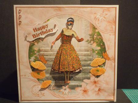 1950's Peach Poppies Lady Mini Kit by Jan Fisher