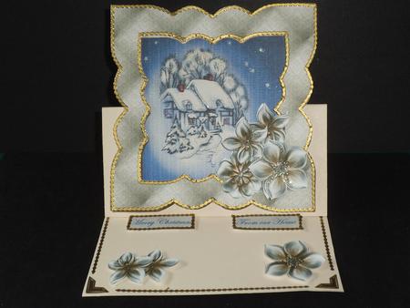 Snow Cottage Card Front with a Frame Topper by Jan Fisher