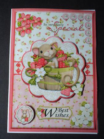 So Very Special Strawberry Mouse Birthday Card Front by Jan Fisher