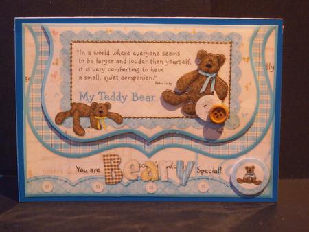 My Teddy Bear Beary Special Bracket Mock Envelope Card Front by Jan Fisher
