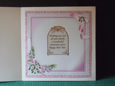 8x8 Vintage Scene with Pink Poinsettias Insert Plate by Jan Fisher