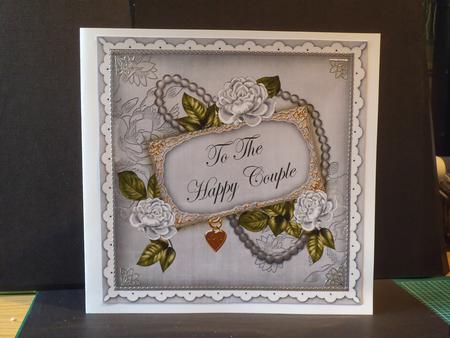 Silver Rose Happy Couple 8in Decoupage Topper by Jan Fisher