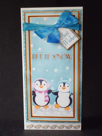 Teal Penguin Duo Let It Snow Dl Topdown Step by Step by Jan Fisher