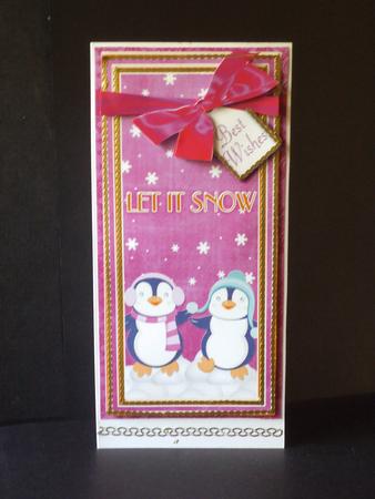 Cerise Penguin Duo Let It Snow Dl Topdown Step by Step by Jan Fisher