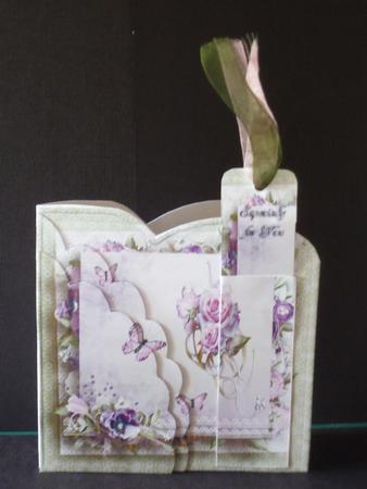 Pink Roses Bookmark Card by Jan Fisher