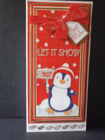 Red Penguin Let It Snow Dl Topdown Topper by Jan Fisher