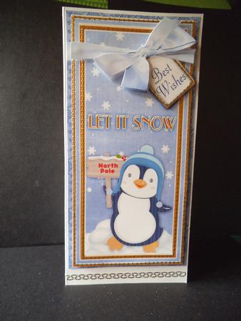 Blue Penguin Let It Snow Dl Topdown Topper by Jan Fisher