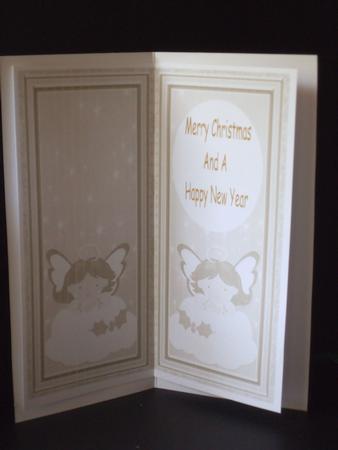 Olive Angel Dl Folded Card Insert by Jan Fisher