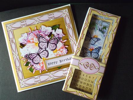 Butterfly Bouquet Bookmark Calendar Fold Card Kit by Jan Fisher
