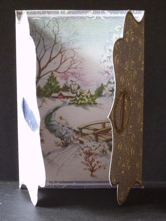 Pretty Snowscene Blue Buckle Bracket Mini Card Kit by Jan Fisher