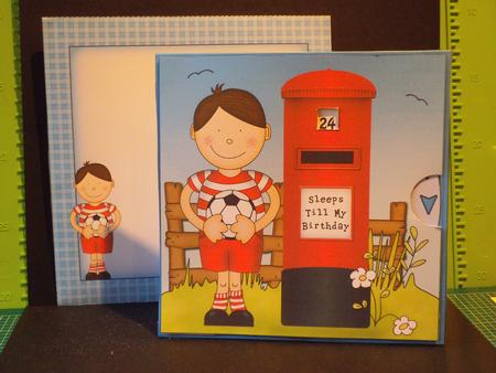 3D Boyz Bazil's Football Sleeps Till My Birthday Card by Jan Fisher