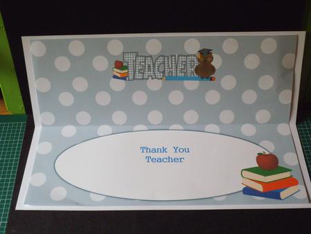Thank You Teacher Large Dl Insert by Jan Fisher