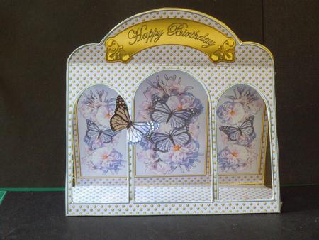 3D Butterfly Bouquet Window Card Kit Decoupage & Envelope by Jan Fisher