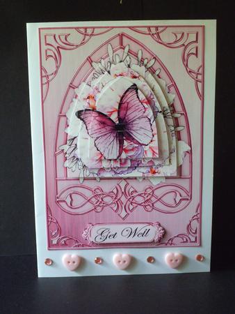 Butterflies & Flowers Fancy Arch Shaped Pyramid Sheet by Jan Fisher