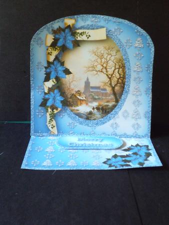 Christmas Snow Scene Arched Easel Card Mini Kit by Jan Fisher