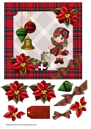 Cu 12 Xmas Elements with Tartan Theme by Jan Fisher