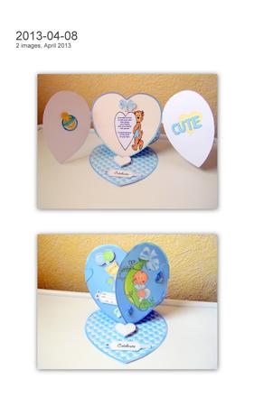 New Baby Boy Heart Easel Mini Kit by Janice Saunders