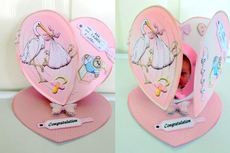 New Baby Girl Heart Easel Kit by Janice Saunders