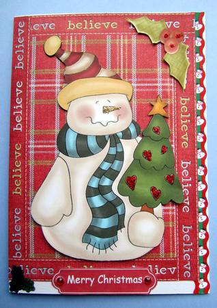 Vintage Santa with Christmas Tree by Janice Saunders