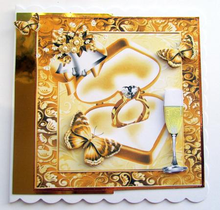 Beautiful Gold Engagement Ring in Gold Box 8x8 by Janice Saunders