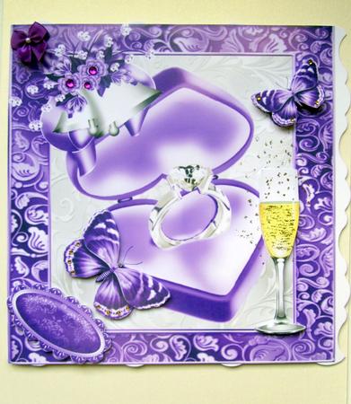 Beautiful Silver Engagement Ring in Purple Box 8x8 by Janice Saunders