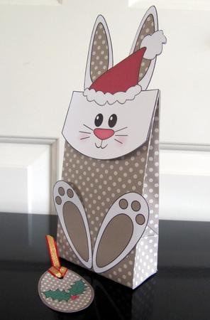 3D Little Bunny Cute Xmas Character Gift Bag Mini Kit by Janice Saunders