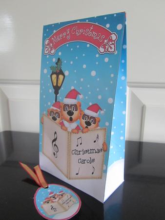 3D Xmas Carol Singing Meerkats Gift Box Mini Kit by Janice Saunders
