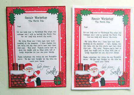 Christmas Rooftop Santaa4 Child's Letter from Santa by Janice Saunders