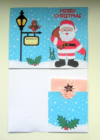 Xmas Santa Lottery Wallet Card by Janice Saunders