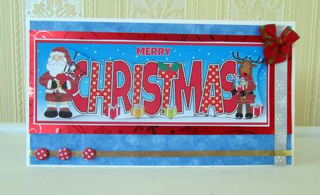 Scottish Santa & Rudolf Christmas Large Dl 2 by Janice Saunders
