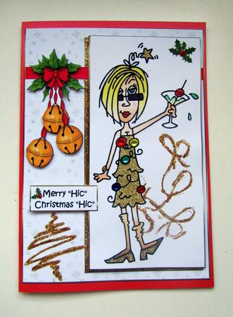 J.j Merry "hic" Christmas Quick Card by Janice Saunders